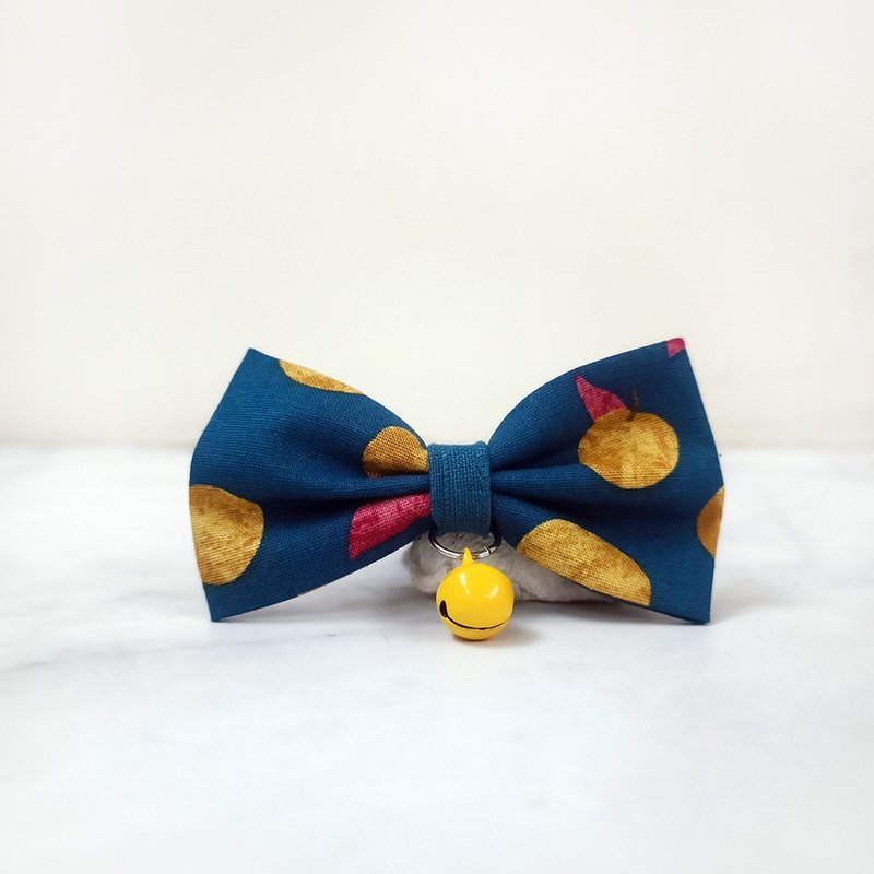 月亮款 蝴蝶结宠物装饰项圈 猫咪 小型犬 迷你犬 - 项圈/牵绳 - 棉．麻 红色