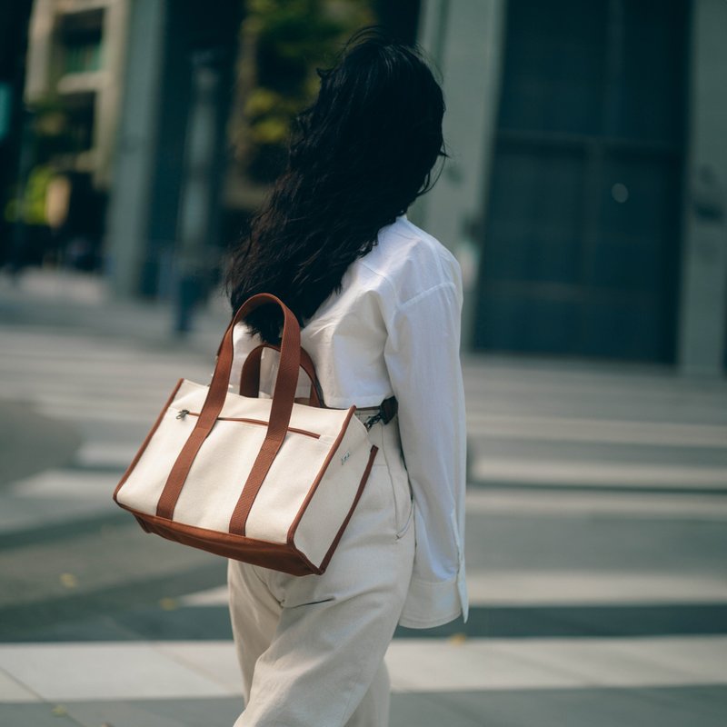 帆布方形斜背手提包 - 侧背包/斜挎包 - 棉．麻 多色