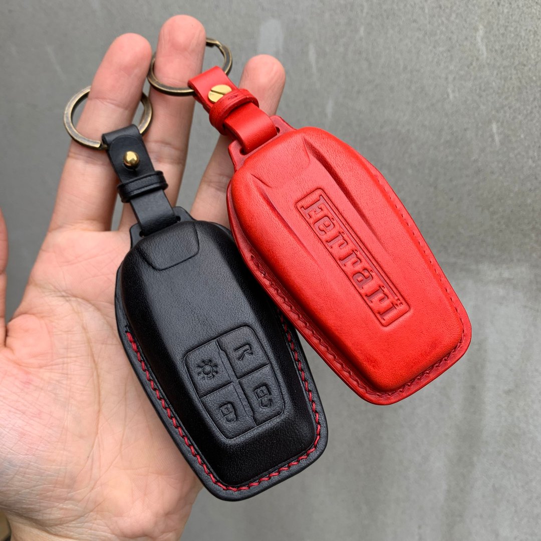 法拉利 Buttero 钥匙皮套 Ferrari 812 Tributo Protofino 296 - 钥匙链/钥匙包 - 真皮 红色