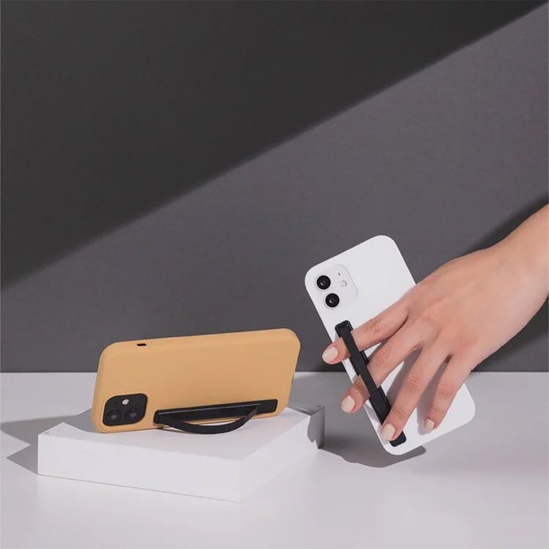 SleekGrip握带手机支架/指环(超轻量/可换弹带)犀利黑x黑框 - 手机配件 - 塑料 黑色