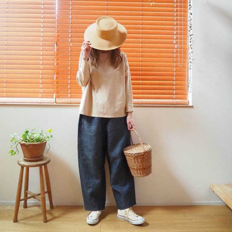 棉质宽幅剪裁缝制布料 / 米色 - 女装上衣 - 棉．麻 卡其色