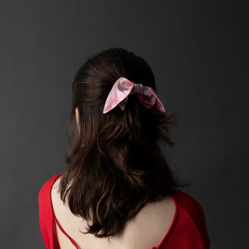 VIVI Chou - 粉红泡泡小花 - 小甜甜圈蝴蝶结 - 发饰 - 丝．绢 