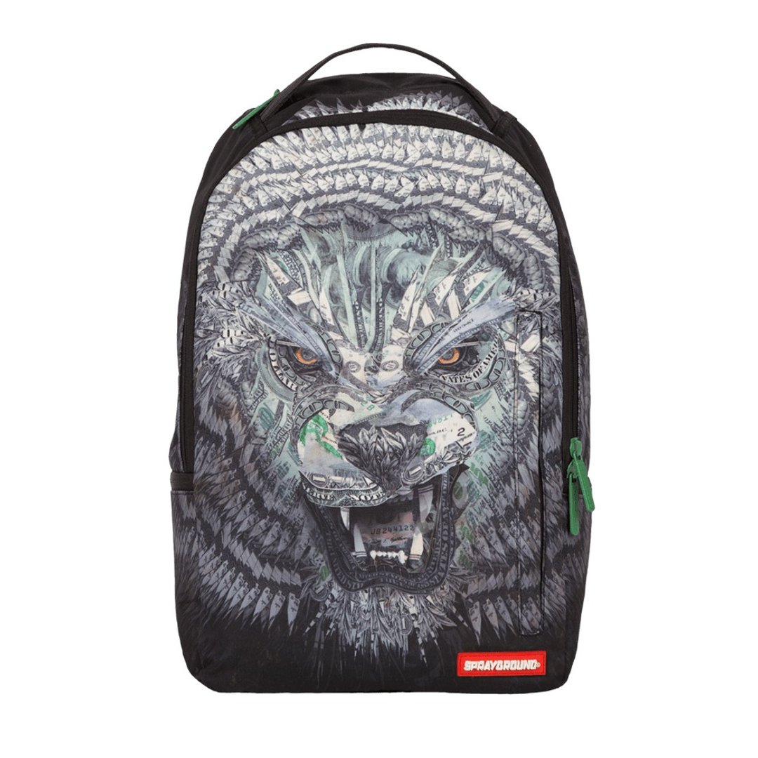 【SPRAYGROUND】DLX Lion Money 金钱狮潮流笔电后背包 - 后背包/双肩包 - 其他材质 黑色