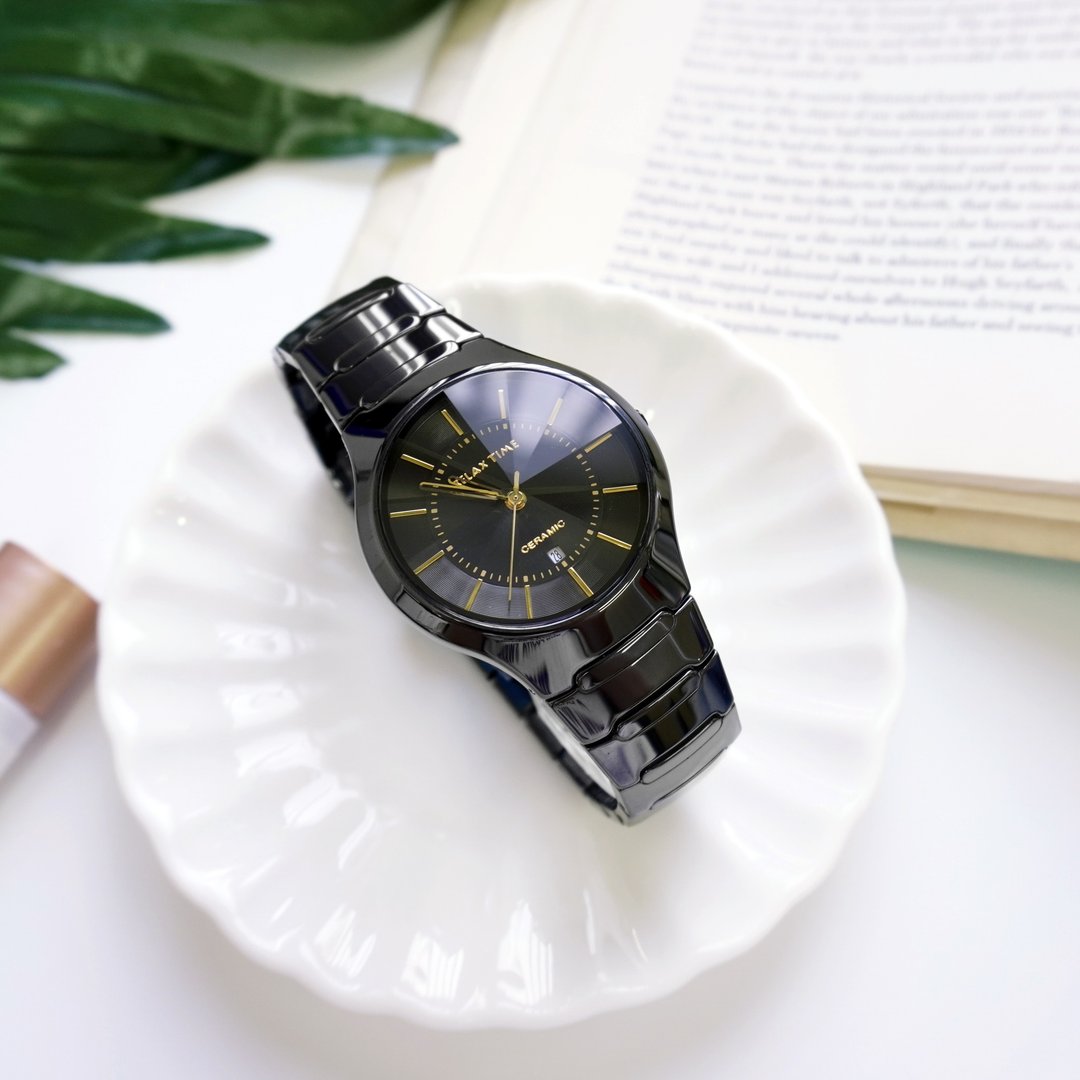 【出清品】RELAX TIME经典陶瓷腕表 (RT-26-C7) 黑X金 - 女表 - 其他材质 黑色