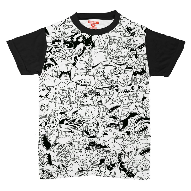 T恤 短袖 创世篇 恶魔 男女皆宜 棉质混纺 柔软舒适 - 男装上衣/T 恤 - 棉．麻 白色