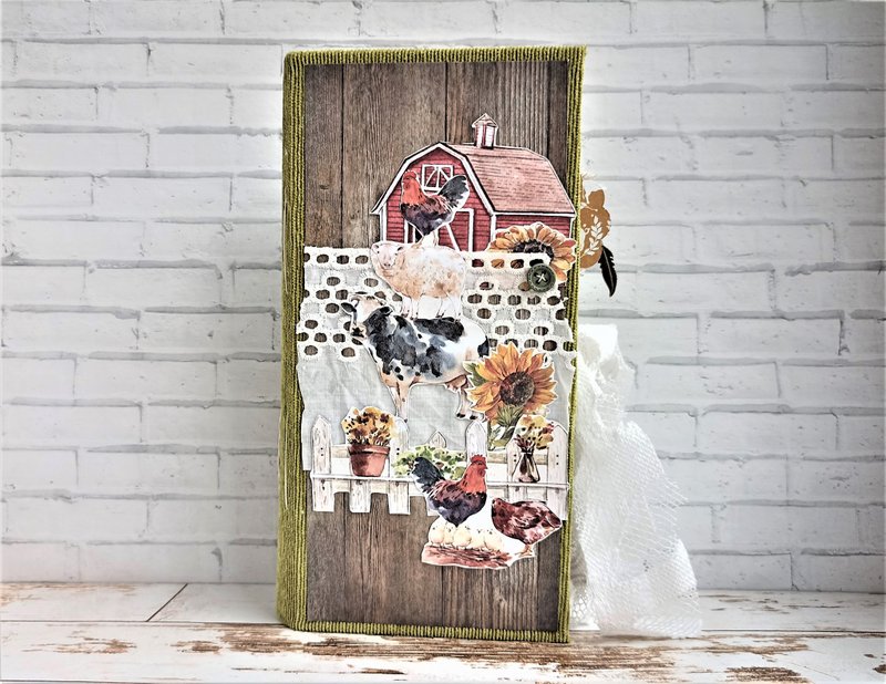 Farm junk journal handmade Farmlife notebook Country junk book thick completed - 笔记本/手帐 - 纸 绿色