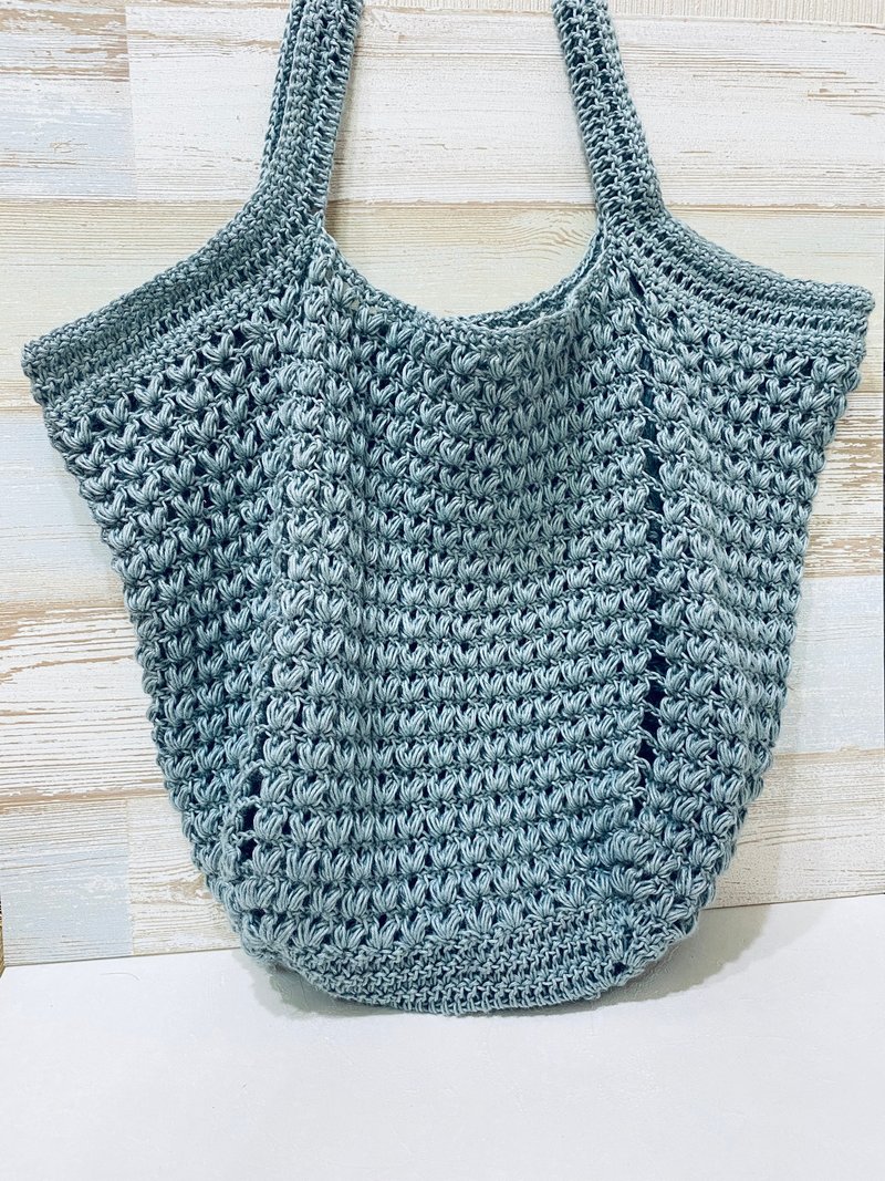 岁月静好天然苎麻丝编织肩背包/爱琴海蓝/ L - 侧背包/斜挎包 - 棉．麻 