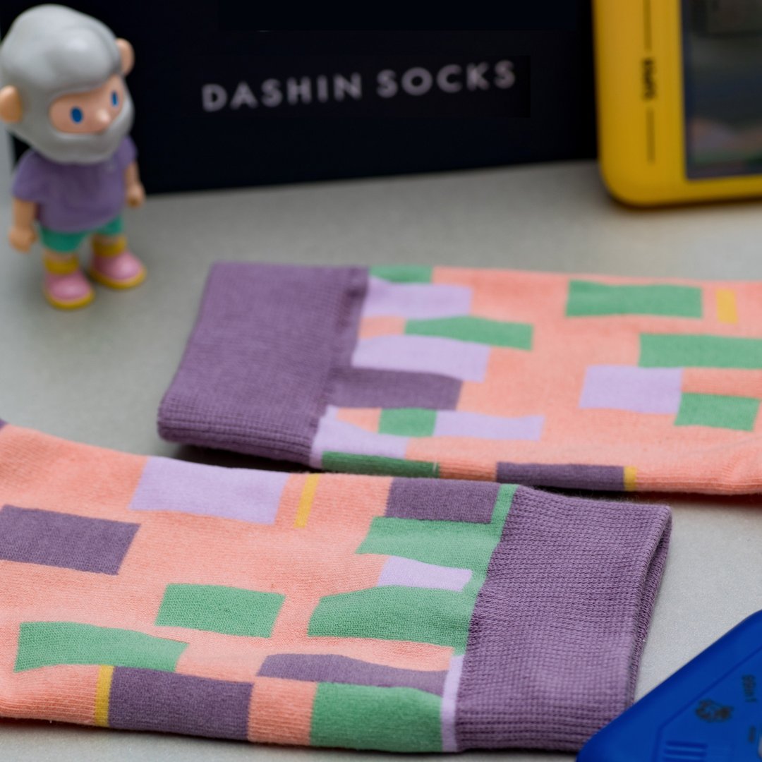 【情人节礼盒】DashinSocks奇思妙想系列房子情侣中 - 袜子 - 棉 多色