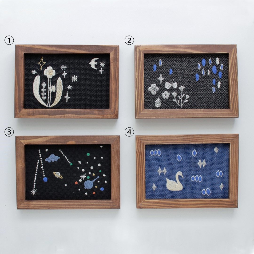 Picture frame postcard size, glitter embroidery - 画框/相框 - 木头 咖啡色