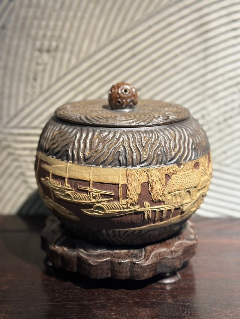 手工刻花__茶仓浮雕系列 - 茶具/茶杯 - 陶 咖啡色