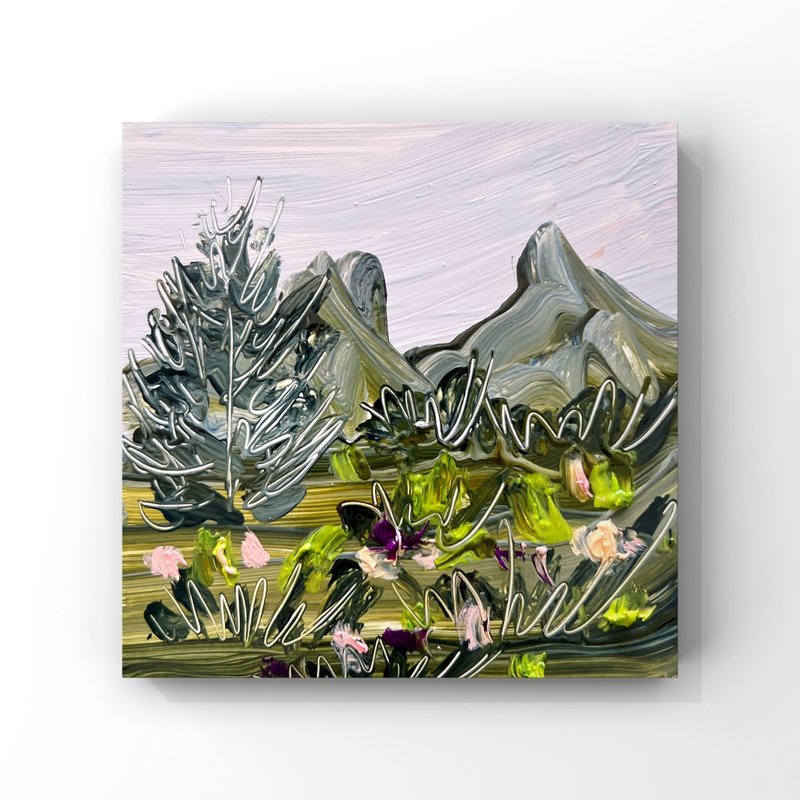 高山草甸原创艺术抽象山景油画野花 - 海报/装饰画/版画 - 其他材质 多色