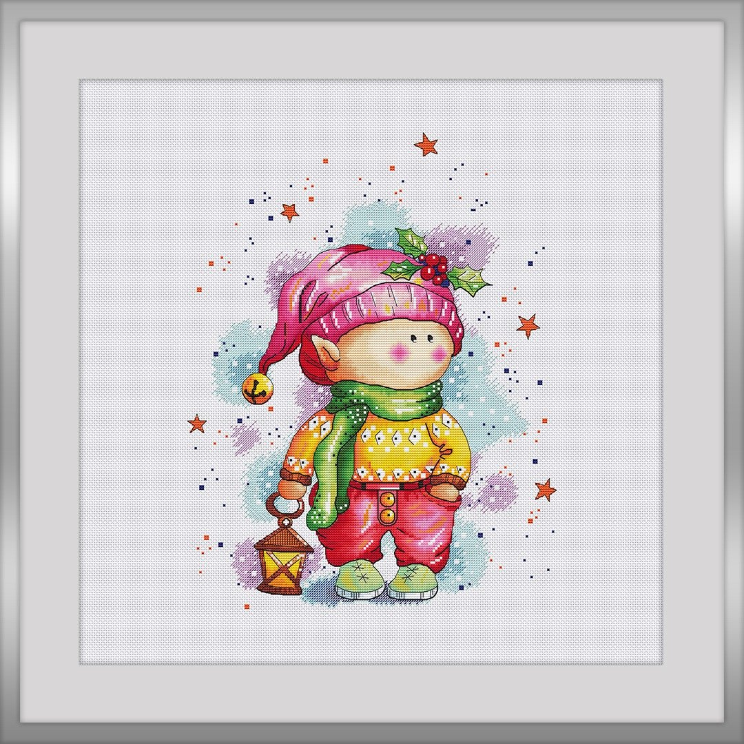 Gnome Cross Stitch Pattern PDF. Christmas scheme.Home decor. Embroidery for kids - 编织/刺绣/羊毛毡/裁缝 - 绣线 