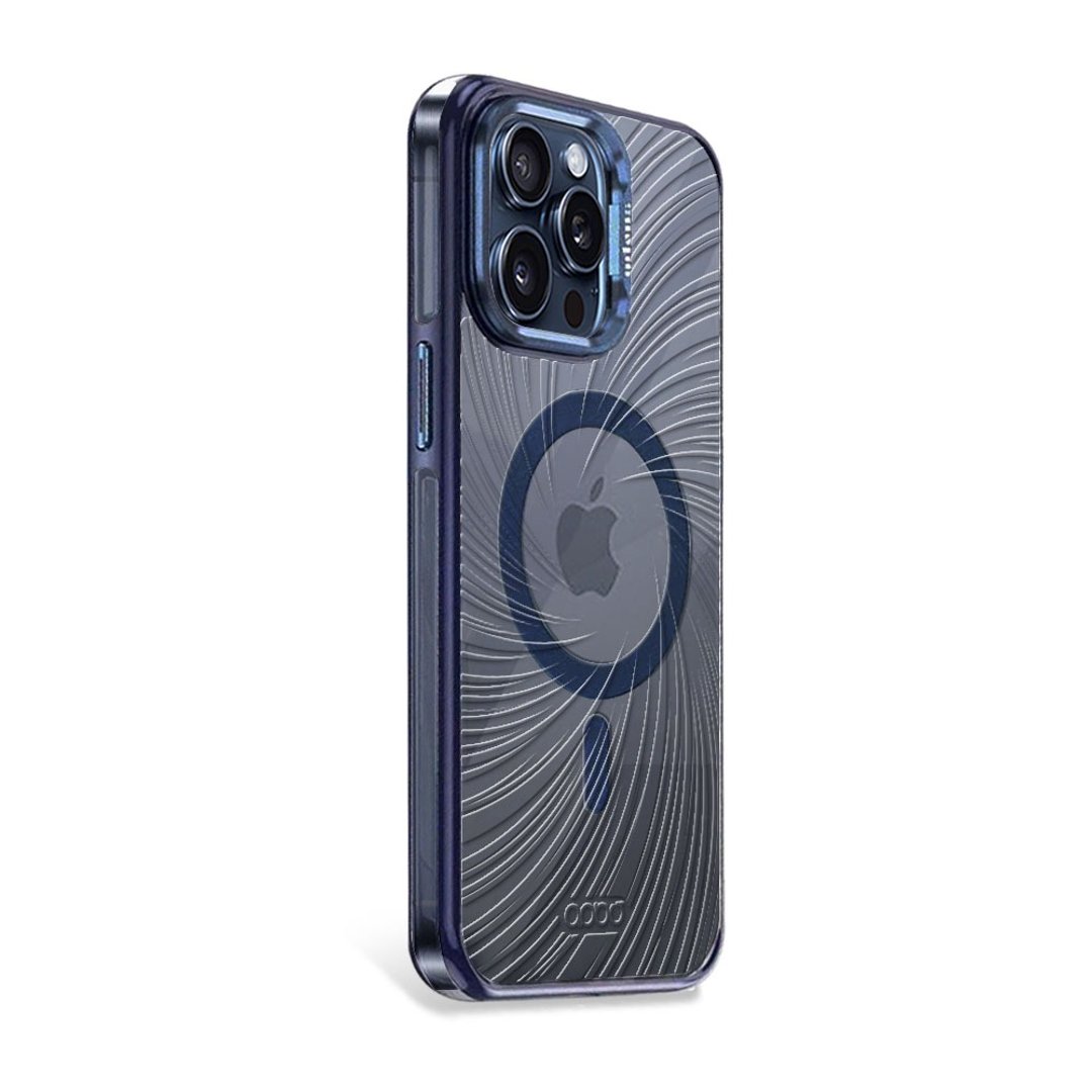 iPhone15/14 Pro 浮雕感防震双料抗黄磁吸金属框立架壳-旋风 - 手机壳/手机套 - 其他材质 多色