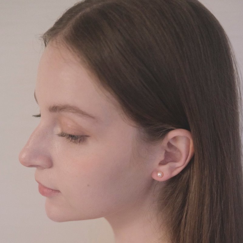 MAISON M So法珍珠耳环-紫色 M - 耳环/耳夹 - 珍珠 银色