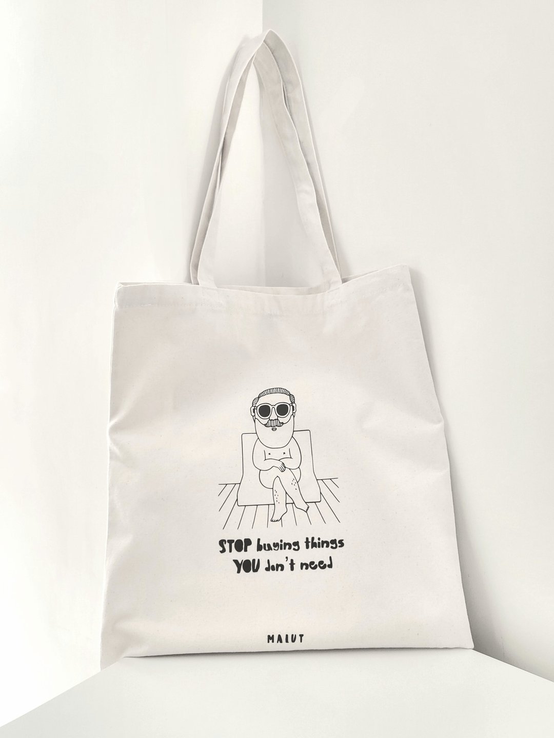 STOP BUYING Tote 环保袋 - 侧背包/斜挎包 - 棉 
