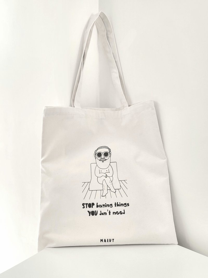 STOP BUYING Tote 环保袋 - 侧背包/斜挎包 - 棉 