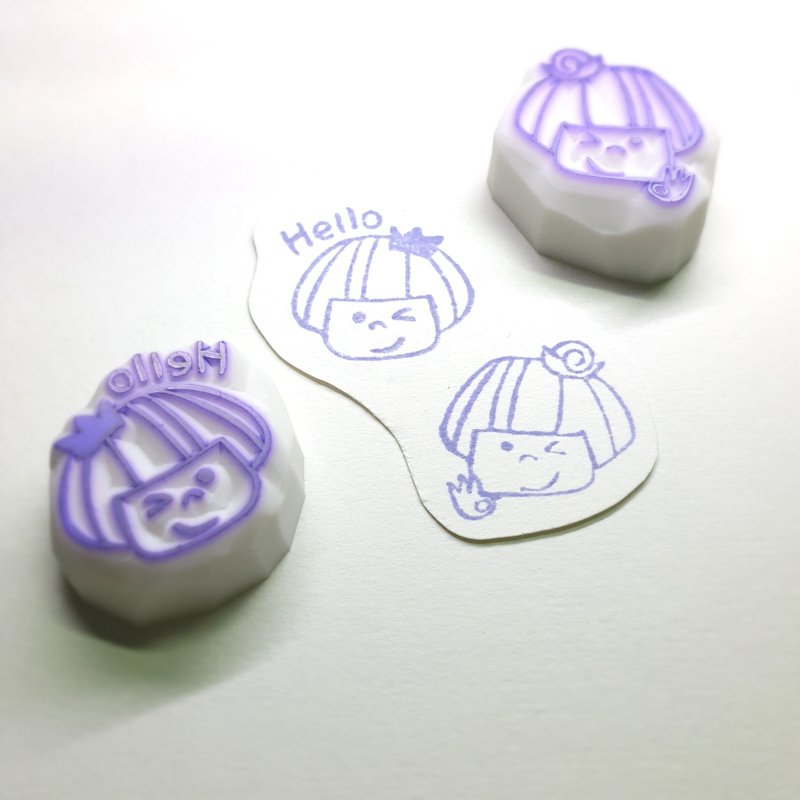 //手帐印章// Hello/ OK - 印章/印台 - 塑料 