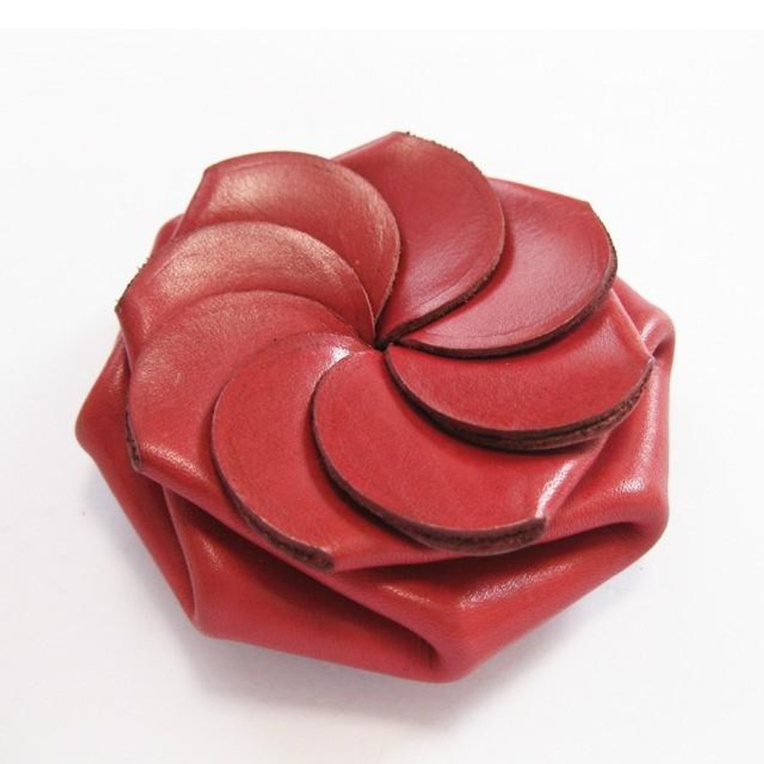 One-touch coin case<RED> - 零钱包 - 真皮 