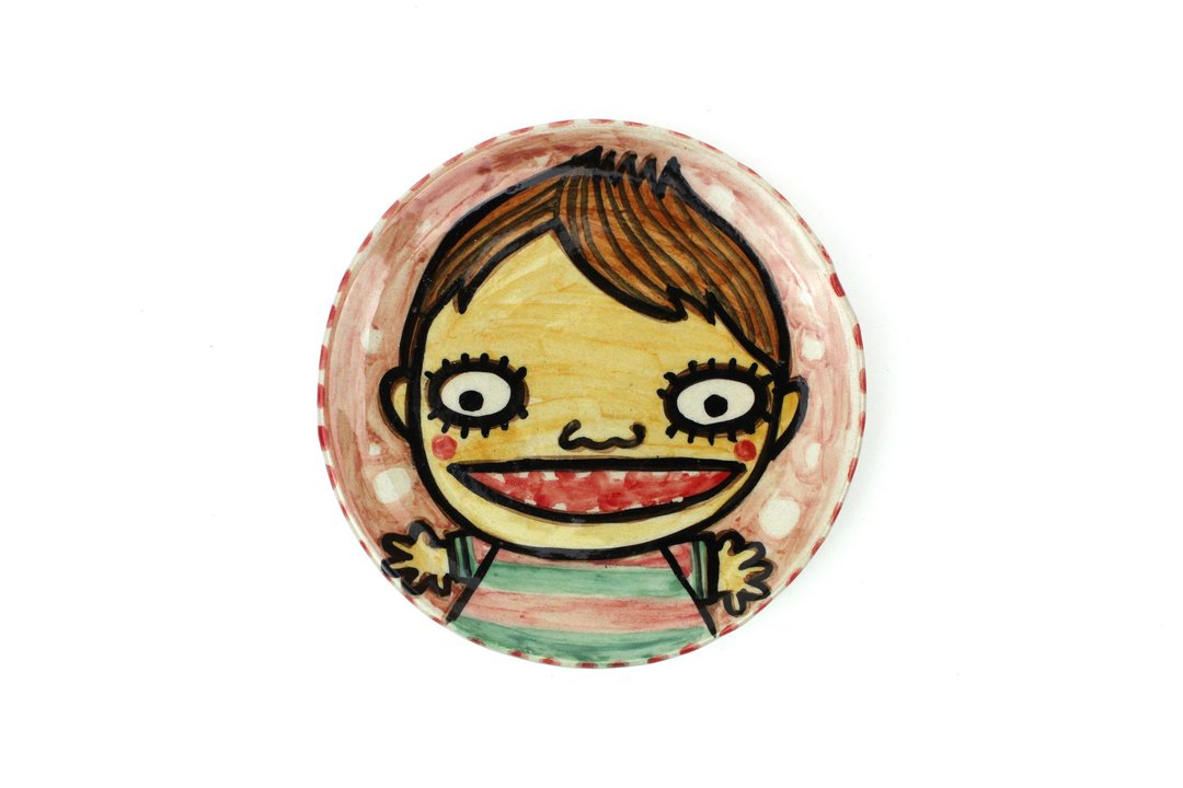 Nice Little Clay 手工彩绘小碟 小男孩 0304-53 - 浅碟/小碟子 - 陶 白色
