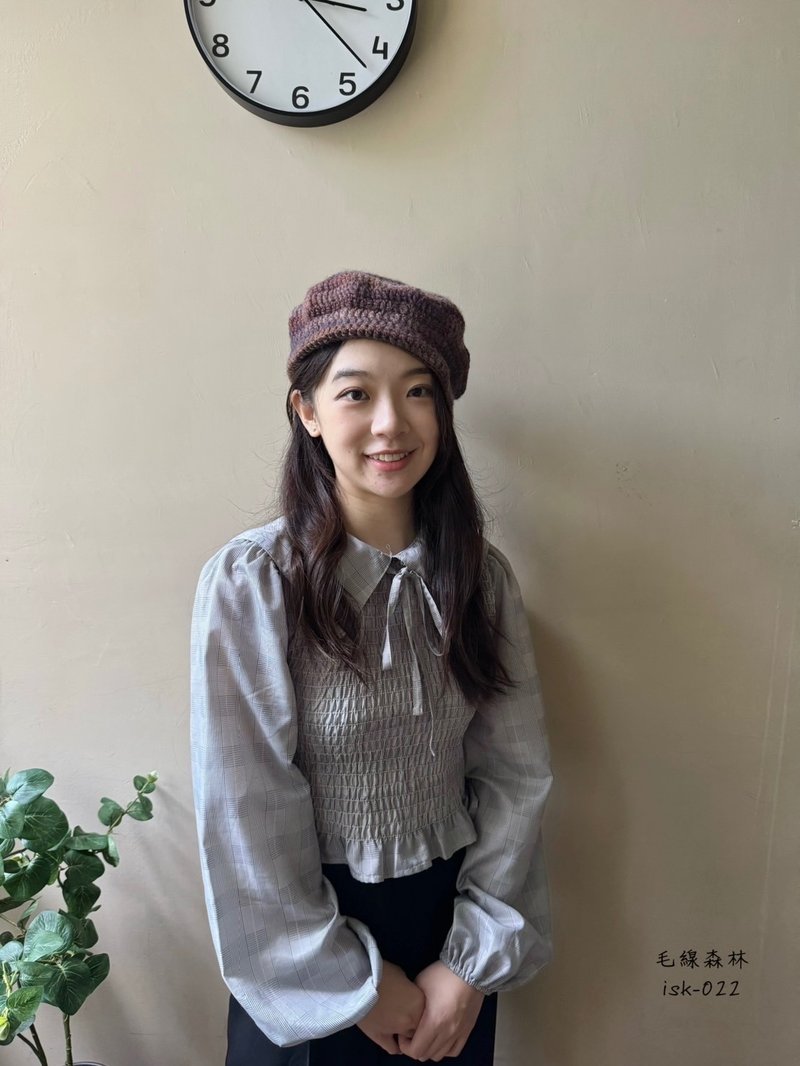 isk-022 - 日本秋冬Béret百搭贝雷帽+中文织图+教学影片 - 编织/刺绣/羊毛毡/裁缝 - 羊毛 多色