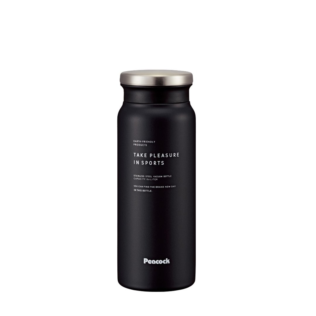 【孔雀 Peacock】600ML 不锈钢保冷杯/保温杯 商务休闲 - 雾夜黑 - 保温瓶/保温杯 - 不锈钢 黑色