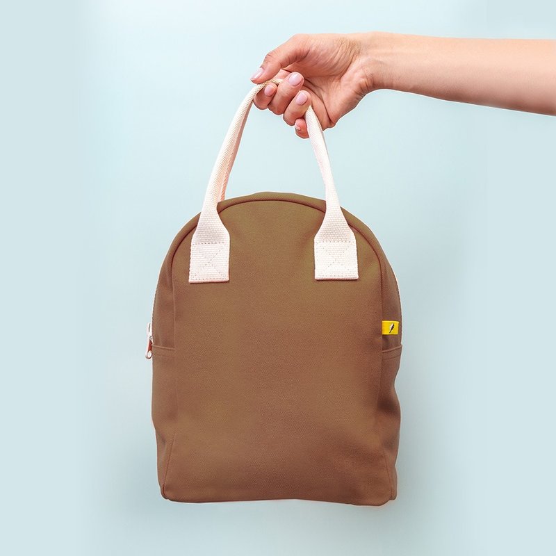 拉链随手袋【豆蔻咖】-加拿大Fluf有机棉 - 手提包/手提袋 - 棉．麻 灰色