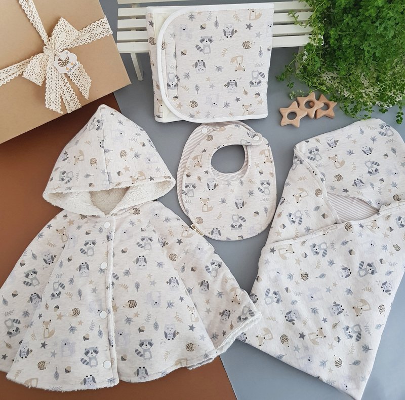 五件组针织棉弥月礼 多款花色可订制  最实用品项 独家手工制作 - 满月礼盒 - 棉．麻 多色