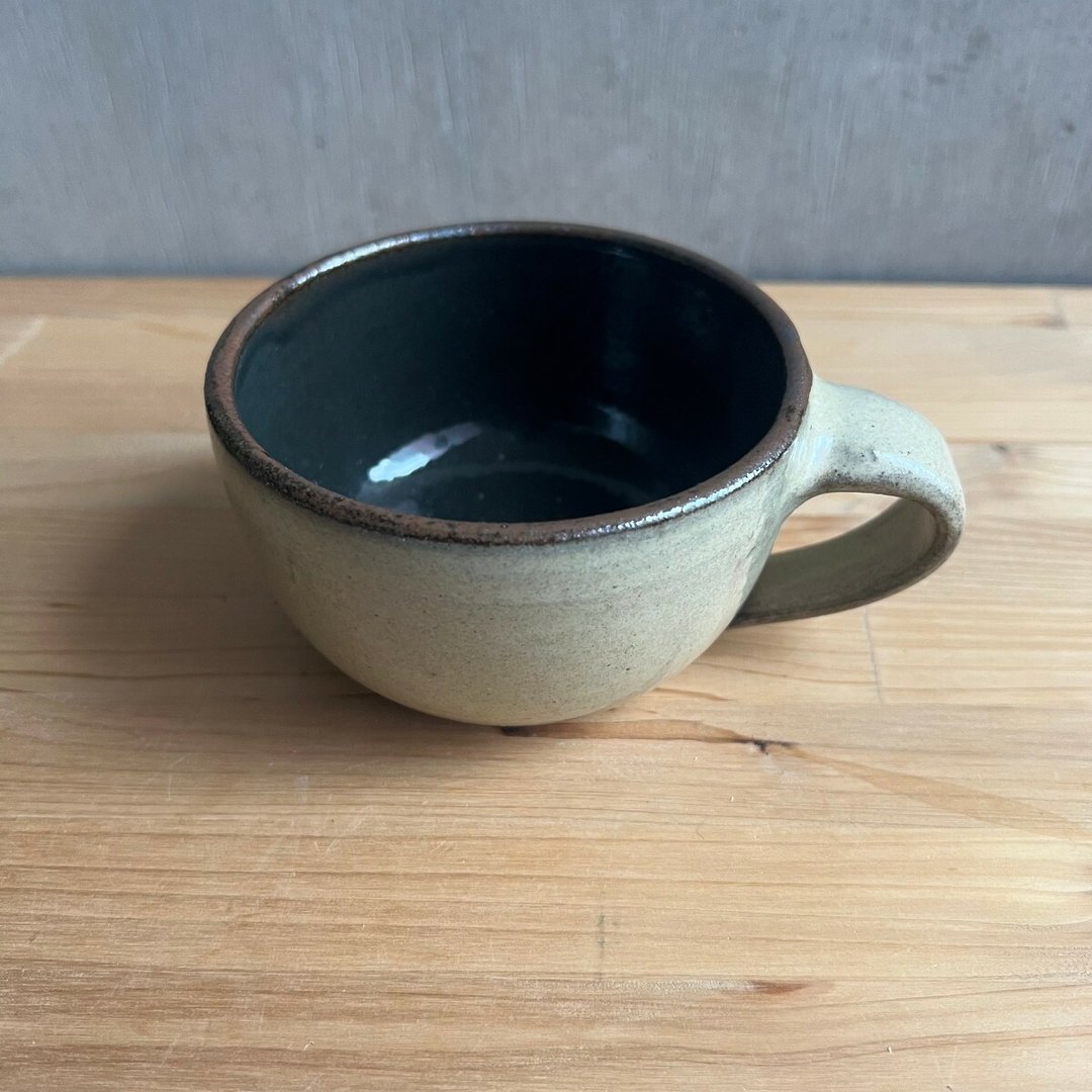 小石原烧 山丸窑 咖啡杯 现代陶瓷 适合汤品沙拉 yamamaru-106 - 咖啡杯/马克杯 - 陶 灰色