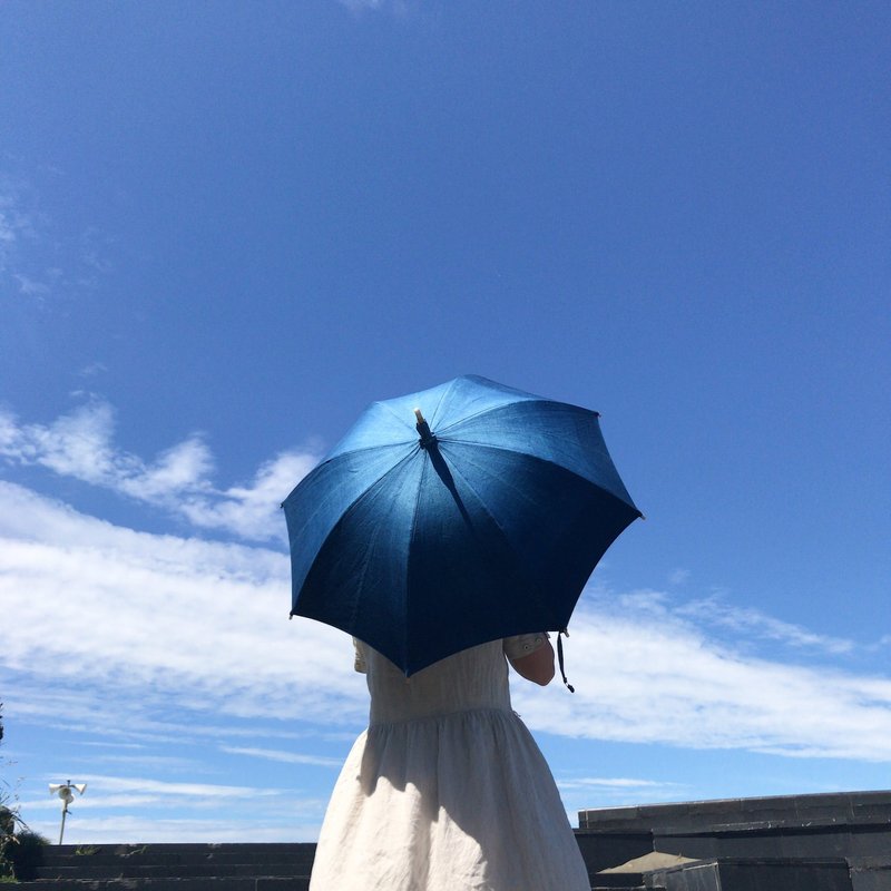 Hand-dyed Parasol made in Japan Deep sea Indigo dyed - 其他 - 棉．麻 蓝色