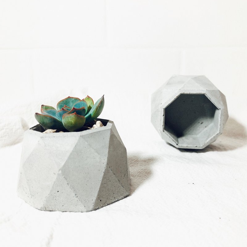 纯粹系列-多面泥盆/工业灰 - 植栽/盆栽 - 水泥 灰色
