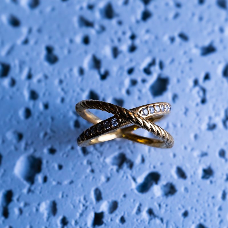 【Cross】扭转 锆石 纯银戒指 多色可选 台湾包邮【订制款】S-070 - 戒指 - 其他金属 银色