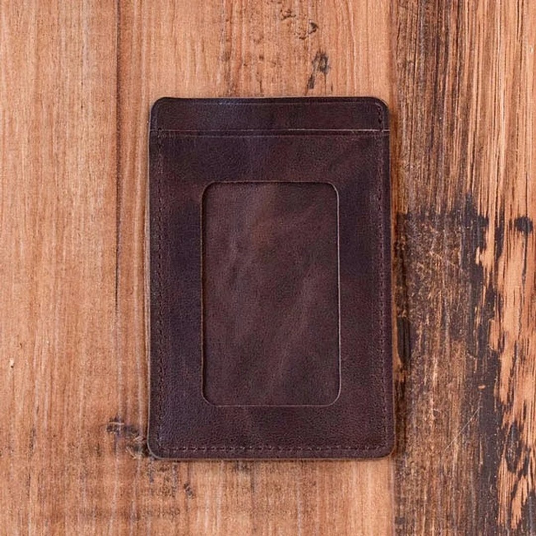 马皮革 ID卡套 通行卡套  Pass case ID case 沈稳棕 - 证件套/卡套 - 真皮 咖啡色