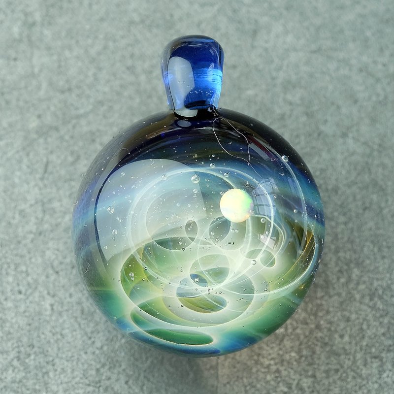 星球 宇宙 手工 玻璃 坠子 - 项链 - 玻璃 蓝色