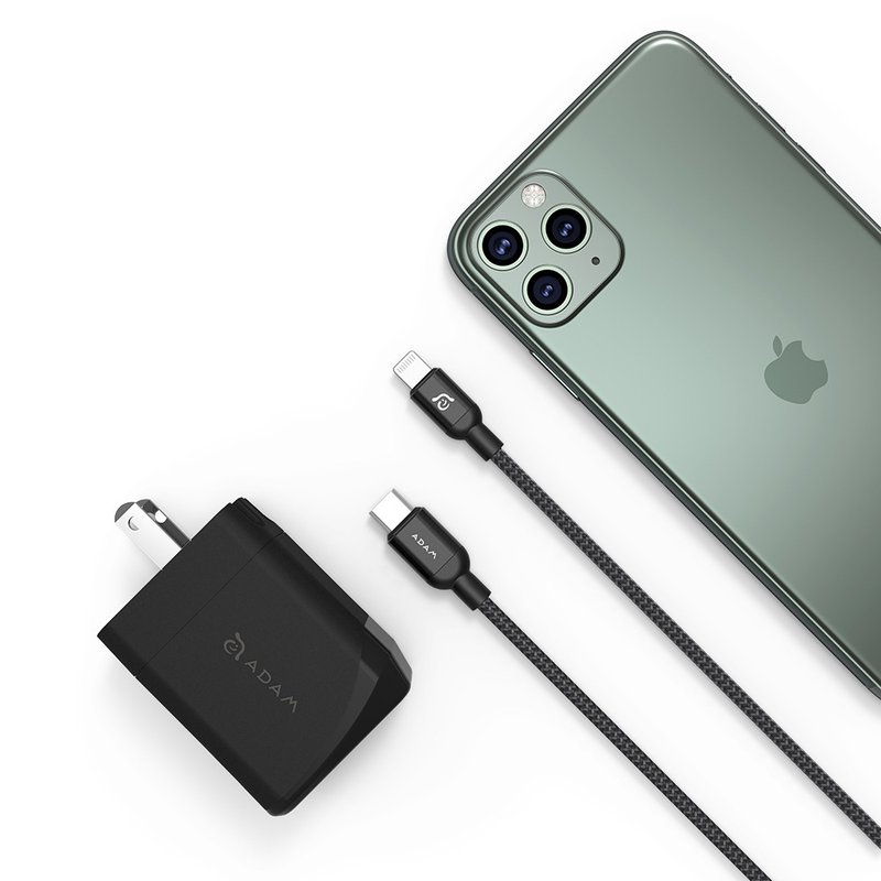 ADAM 亚果元素 OMNIA F1 USB-C PD / QC 3.0 18W 极速充电快充组 - 手机配件 - 其他金属 黑色