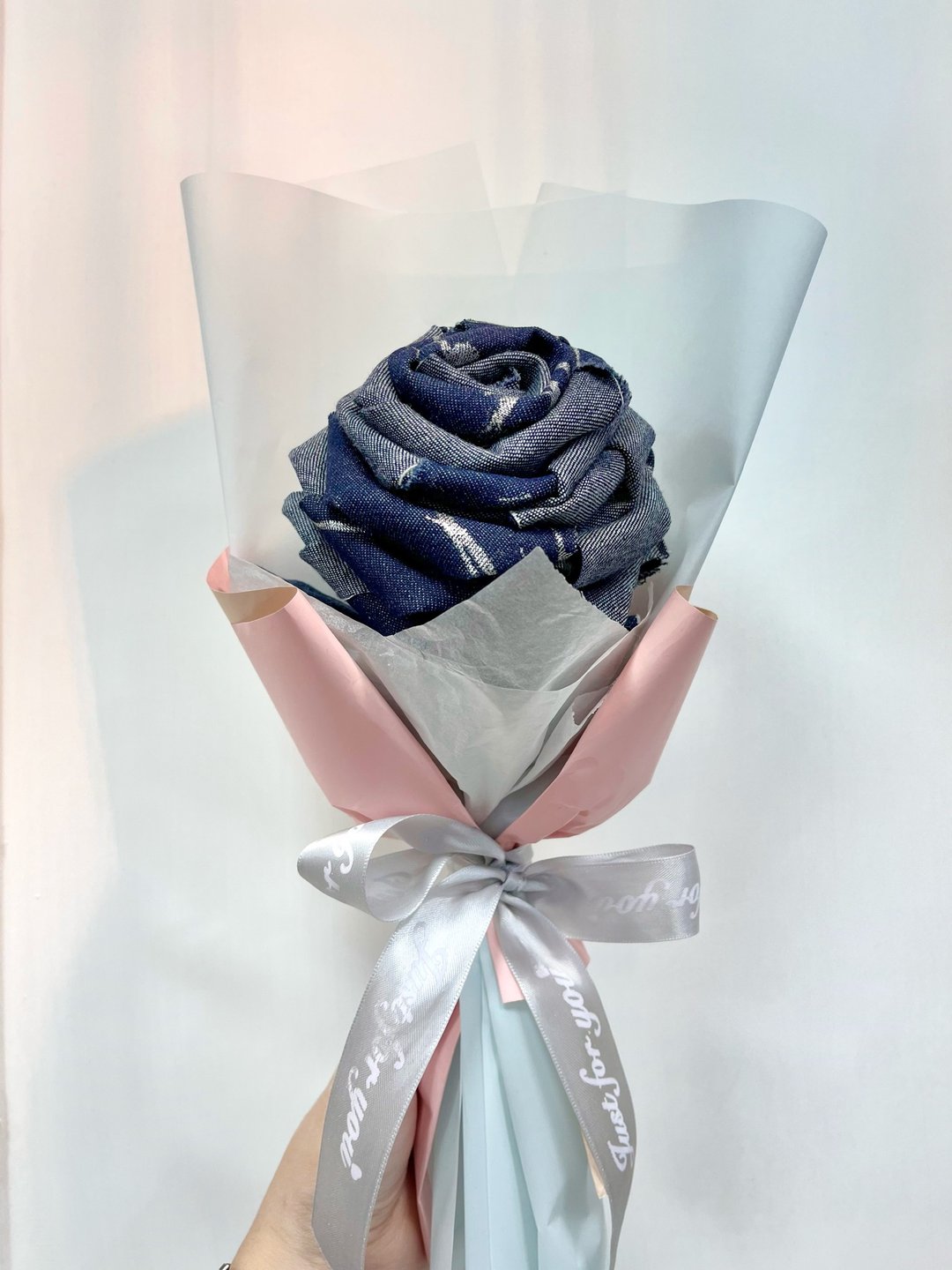 (定制) 牛仔玫瑰花-直径约7cm(单支) - 干燥花/捧花 - 其他材质 