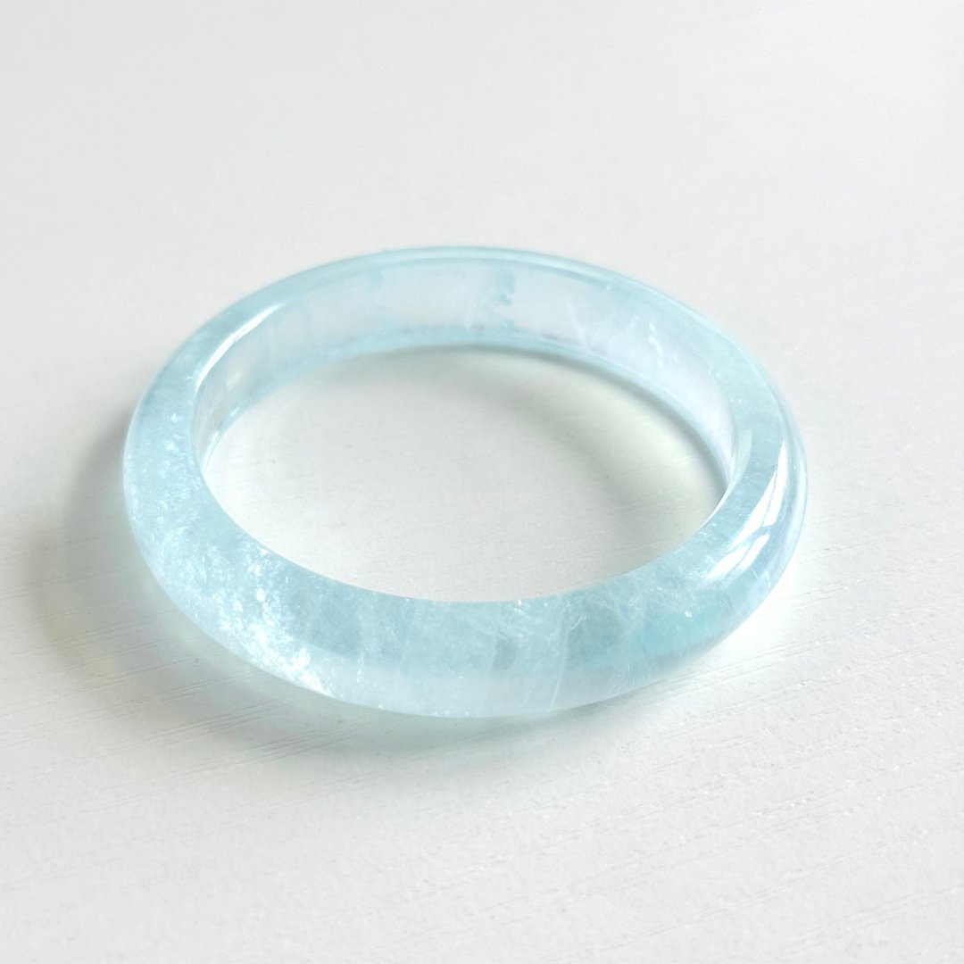 海蓝宝平安镯 52.4MM - 手链/手环 - 水晶 蓝色