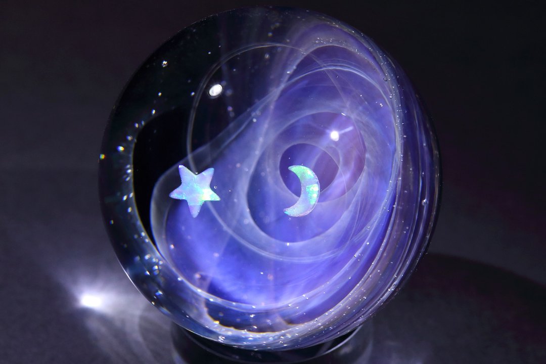 47mm 宇宙玻璃球摆设 no.M039 - 摆饰 - 玻璃 紫色