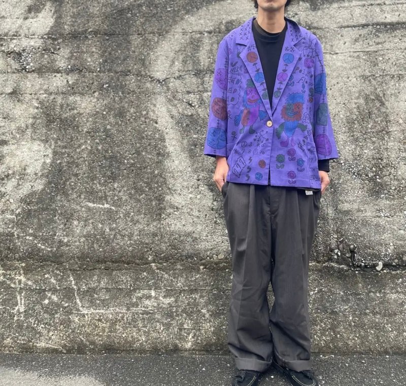 涂鸦改造夹克 - 女装休闲/机能外套 - 聚酯纤维 