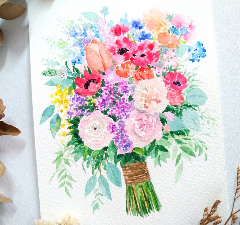 缤纷花束原画卡片 - 海报/装饰画/版画 - 纸 多色