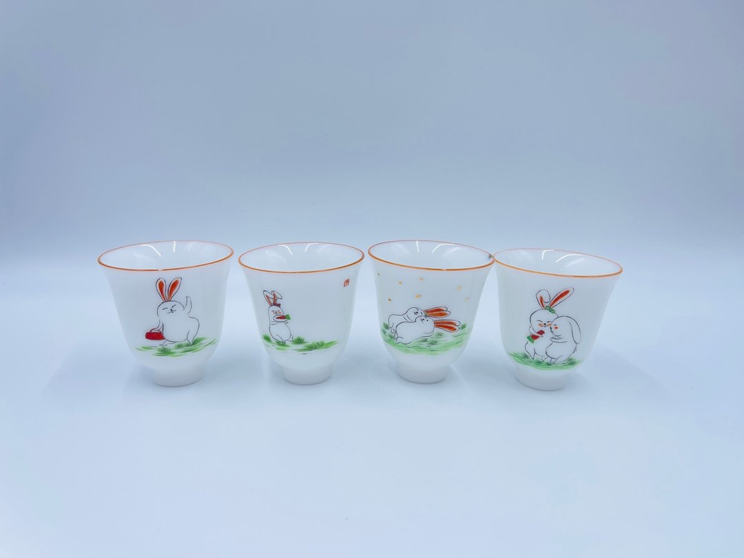 可爱小兔杯 - 茶具/茶杯 - 瓷 白色
