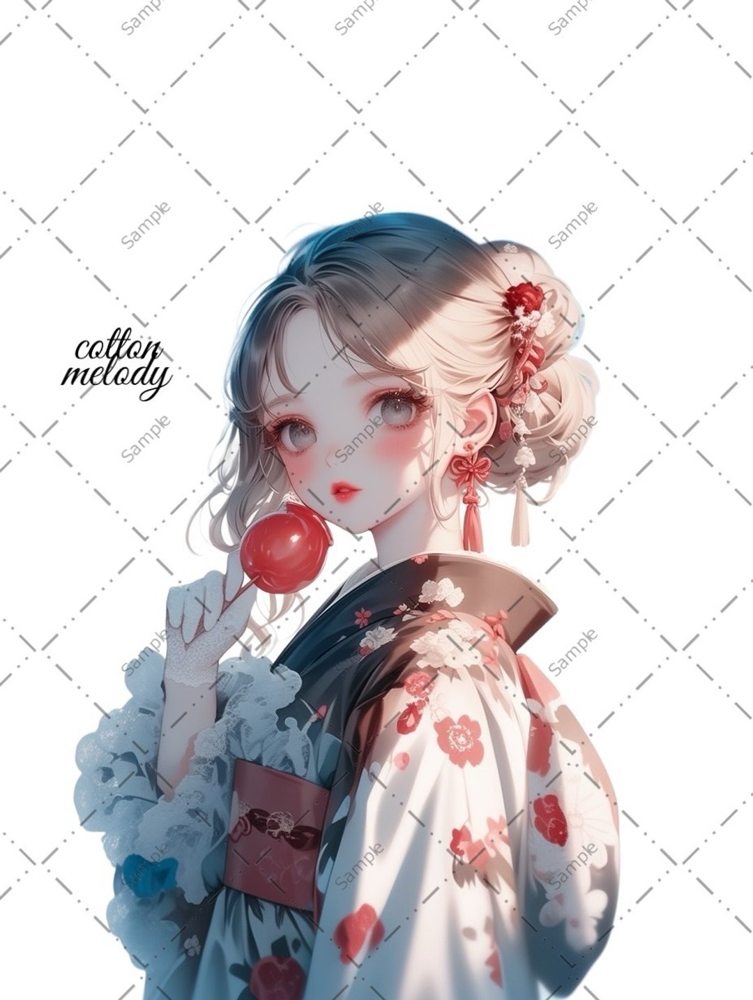 original sticker no.1472 人物贴纸 原创贴纸 人像贴纸 女孩贴纸 原创人物贴纸 - 贴纸 - 纸 