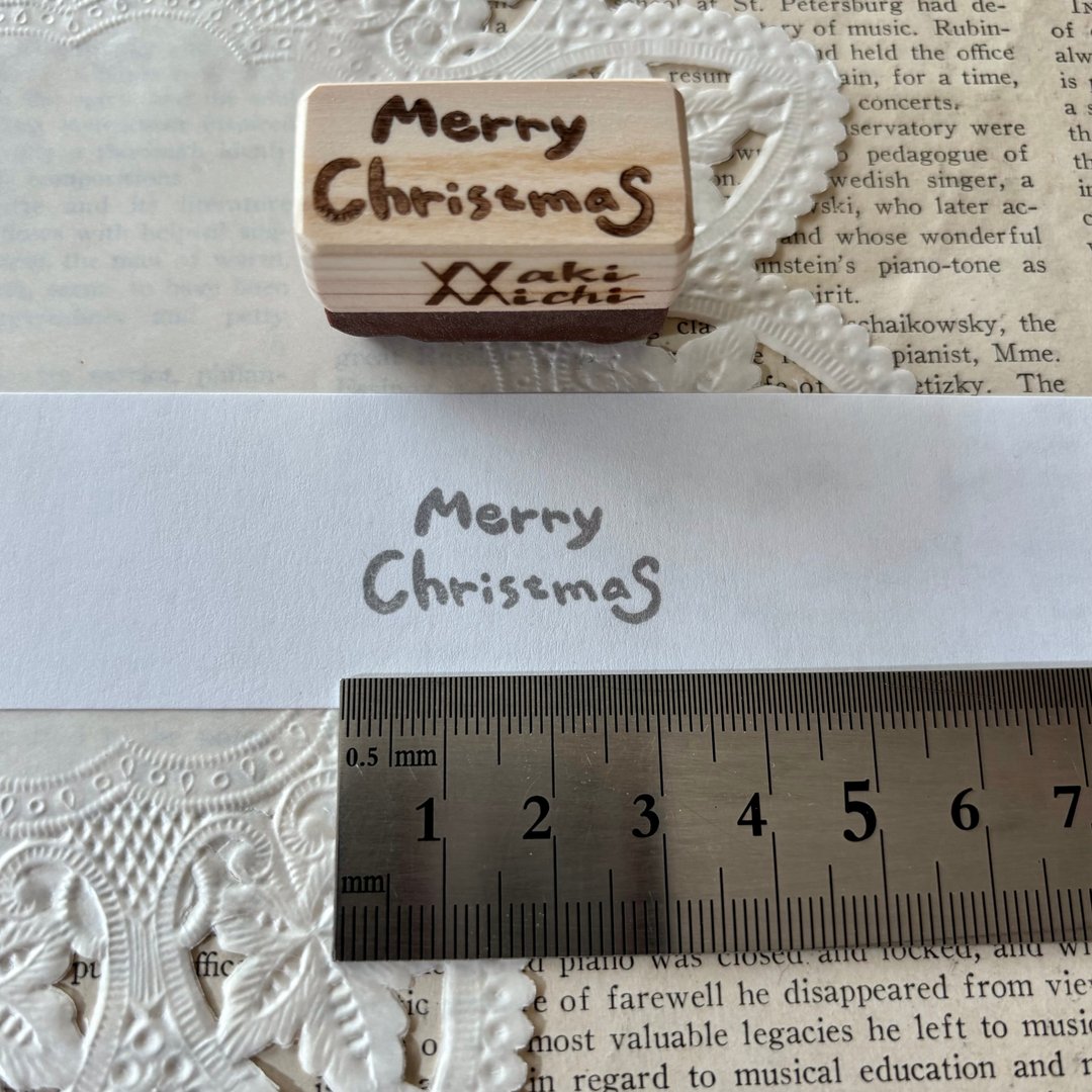 橡皮擦印章 Merry Christmas 换行文字印章 - 印章/印台 - 橡胶 