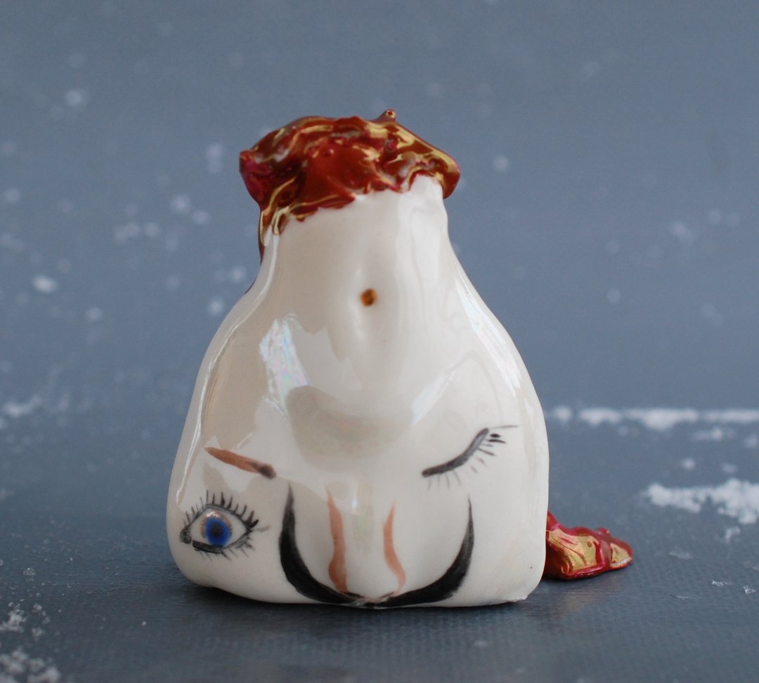torso Figurine Body Face Fancy figurine transgender Pop Art Female figurine - 摆饰 - 瓷 多色