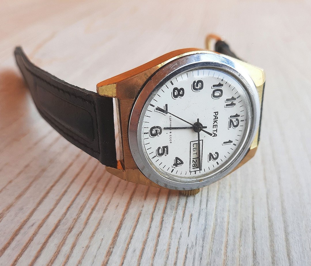 Raketa 2628.H 苏联男表 手动上链 – 镀金表壳 苏联制造 - 男表/中性表 - 其他材质 金色