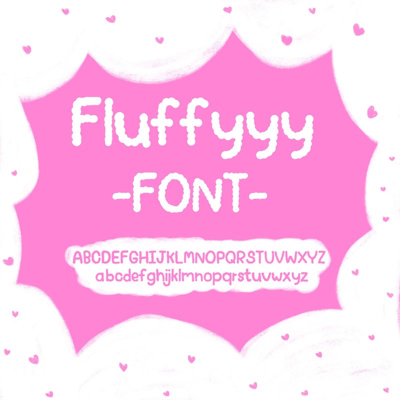 手写字体、蓬松字体、云字体 - 字体设计 - 其他材质 