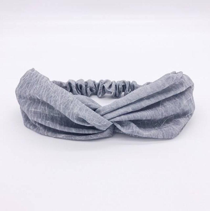 敲敲走入妳的世界 手工发带 限量发带 交叉发带 - 发饰 - 丝．绢 灰色