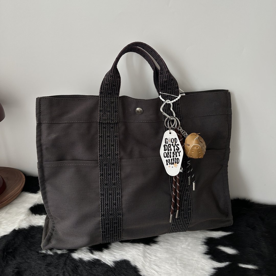 Hermès 爱马仕 帆布托特包 - 手提包/手提袋 - 棉 灰色