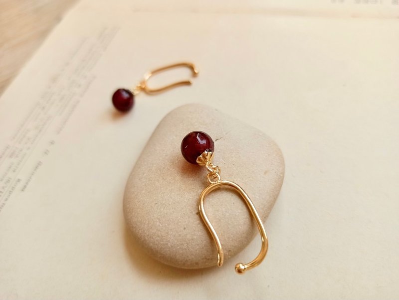 金花托琉璃香水精油扩香耳挂 - 耳环/耳夹 - 琉璃 紫色