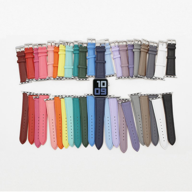 定制化礼物意大利真皮革表带Apple Watch 深蓝色 - 表带 - 真皮 蓝色