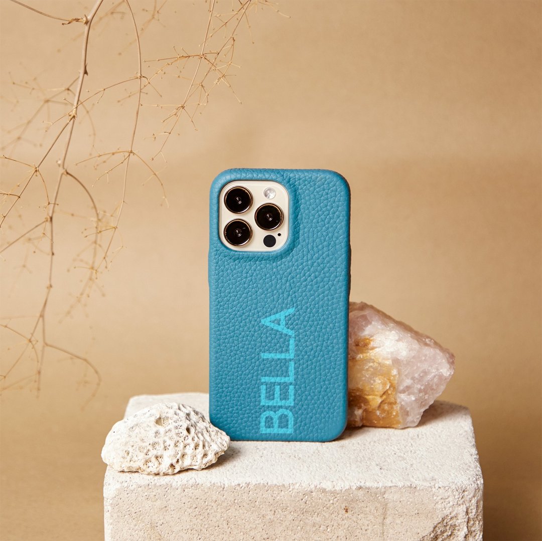 Personalized West Genuine Leather Phone Case - 手机配件 - 真皮 蓝色